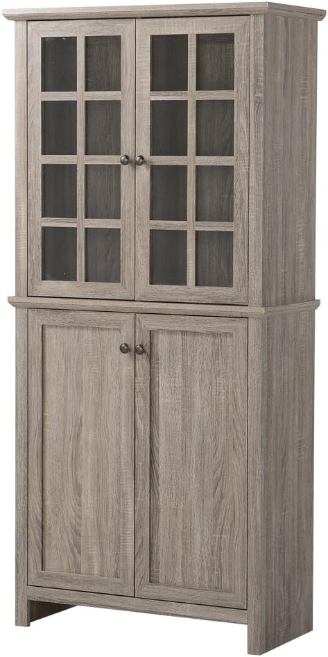 Rustic Farmhouse Accent Cabinet with Adjustable Shelves, Gray C447263