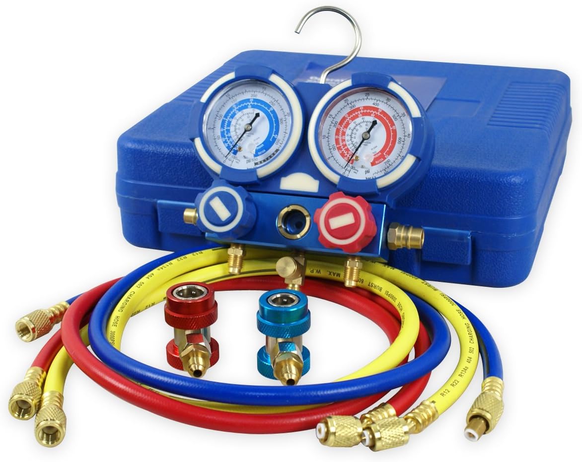 A/C Manifold Gauge Set R134a Brass 1/4 SAE Fittings O941850