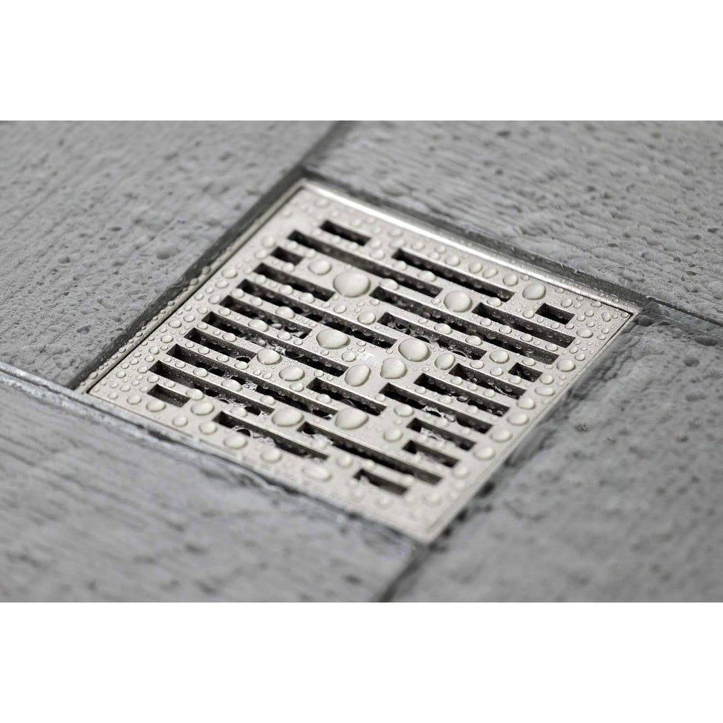Brushed Nickel Square Grid Shower Drain B98109