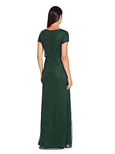 Short Sleeve Blouson Beaded Gown C86401
