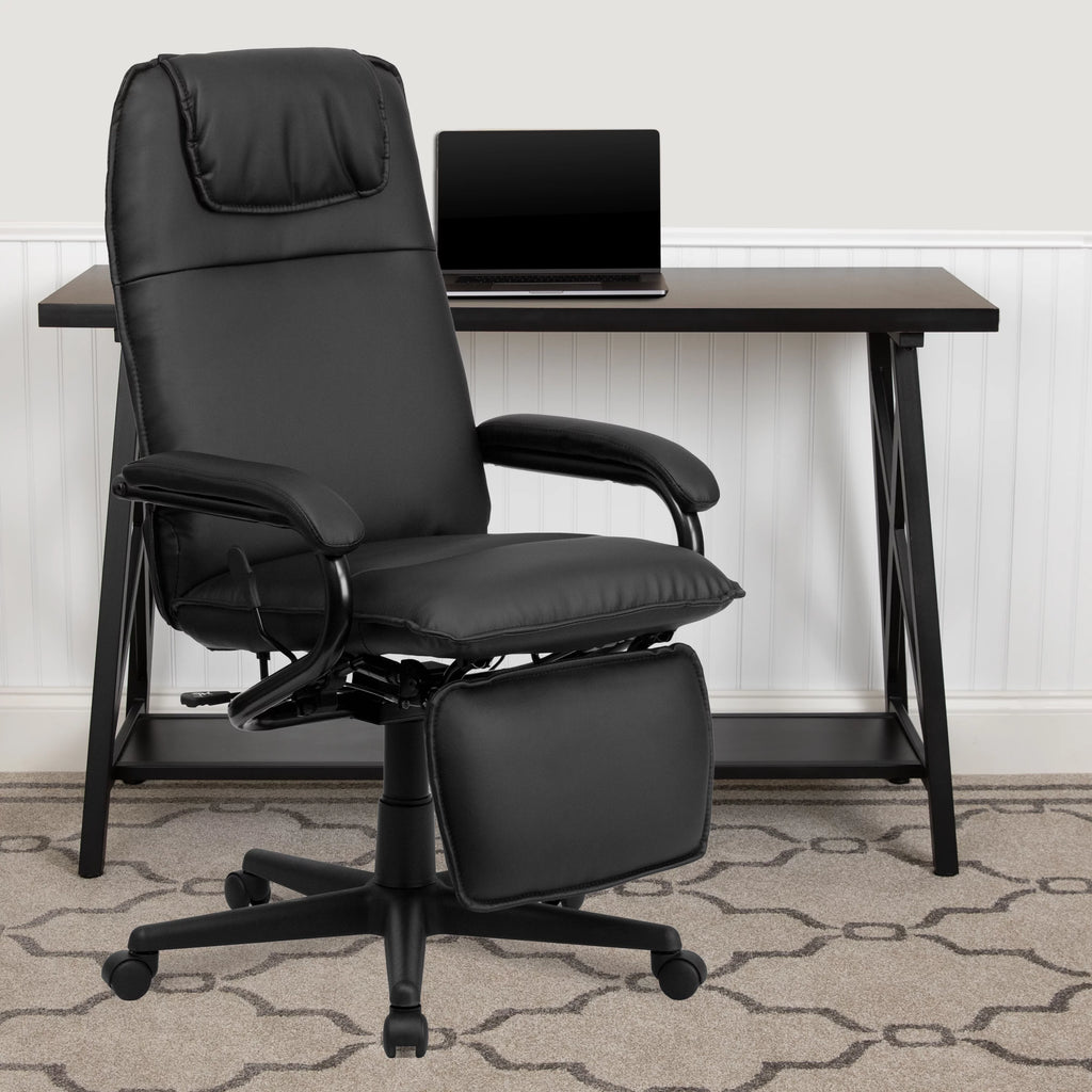 High Back Black LeatherSoft Executive Reclining Ergonomic Swivel Office Chair with Arms M229644
