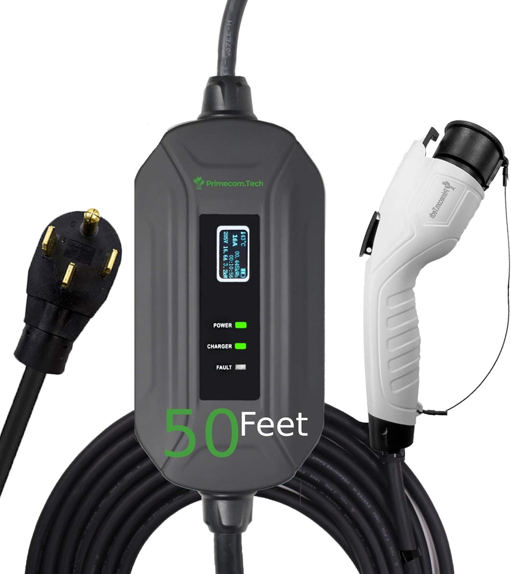 Portable Level 2 Electric Vehicle Charger, 16Amp, 30 Feet D264