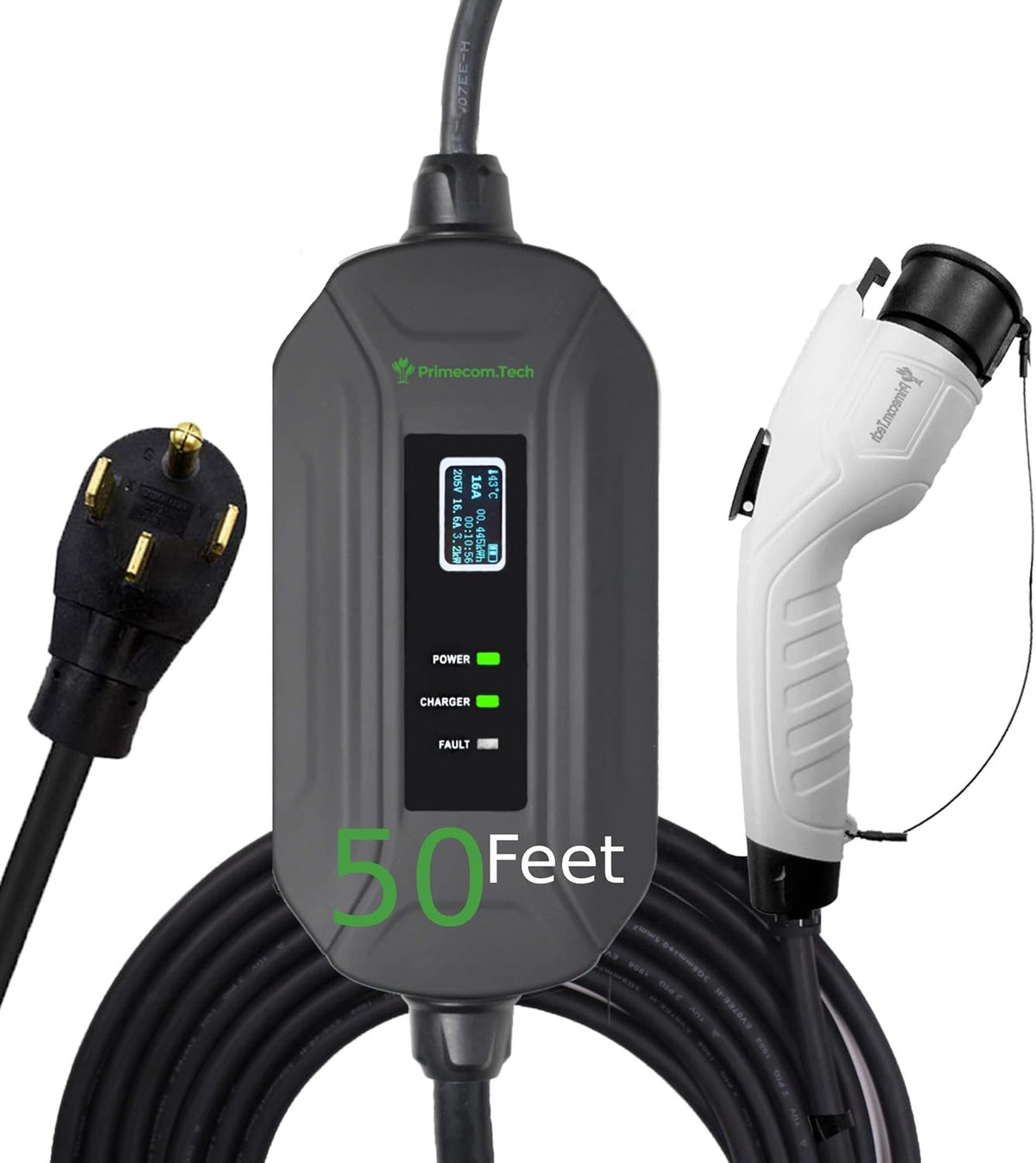 Portable Level 2 Electric Vehicle Charger, 16Amp, 30 Feet D264