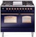 Blue Dual Fuel Natural Gas Range with Copper Trim K941304