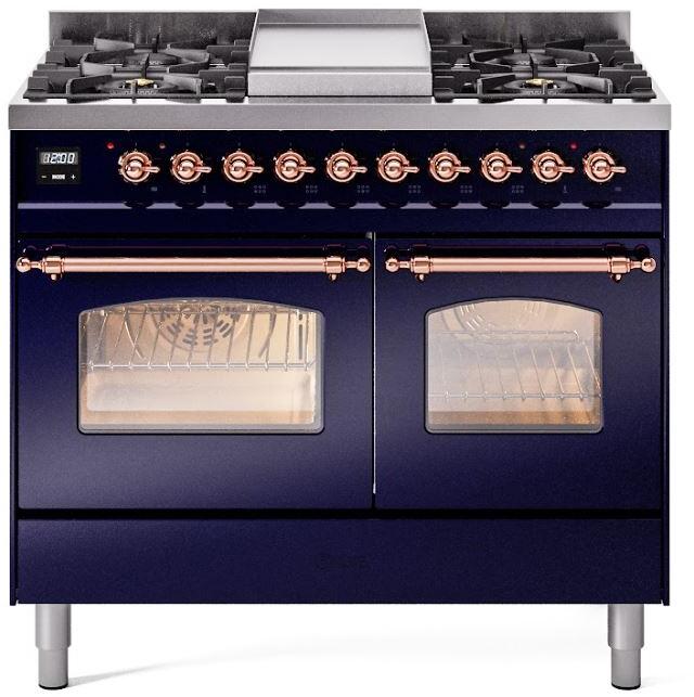 Blue Dual Fuel Natural Gas Range with Copper Trim K941304