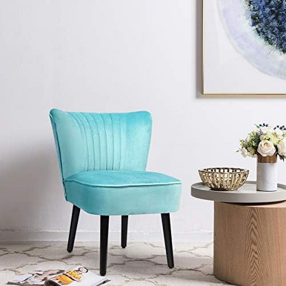 Velvet Accent Chair Set of 2 Armless Curved Backrest Padded Seat J661657