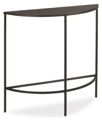 Recycled Natural Steel Black Slim Half-Round Console Table P191632