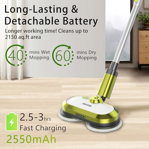 Cordless Electric Spin Mop with Water Spray L405