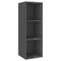 High Gloss Gray Wall-Mounted TV Cabinet Chipboard S57280