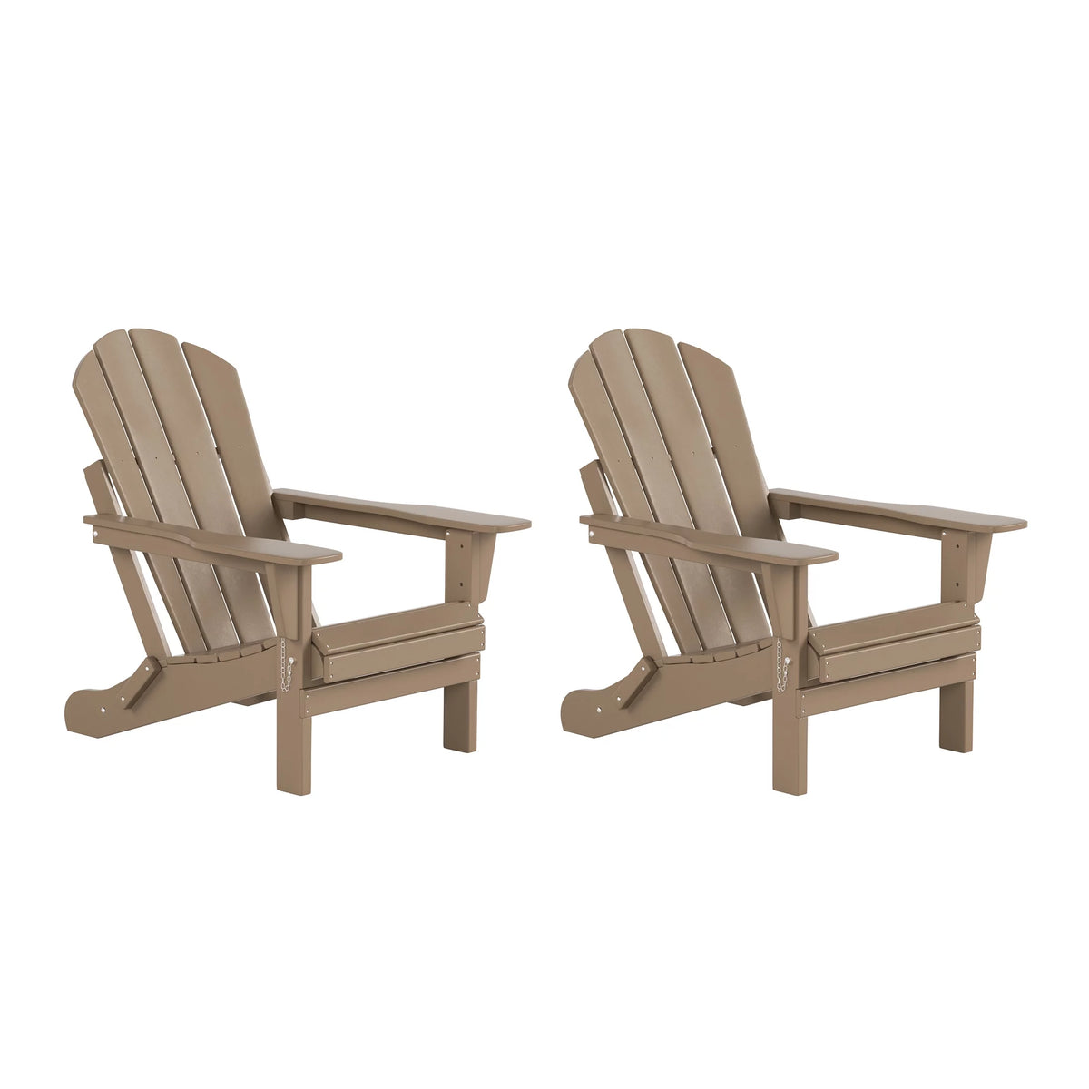 2 Pcs Outdoor Folding HDPE Adirondack Patio Chairs U355
