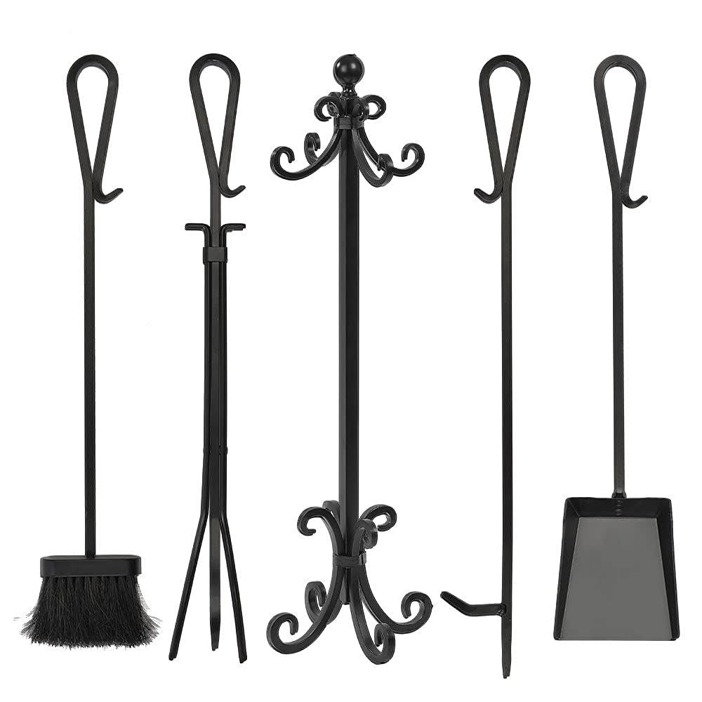 5 Pieces Cast Iron Fireplace Tools C46722