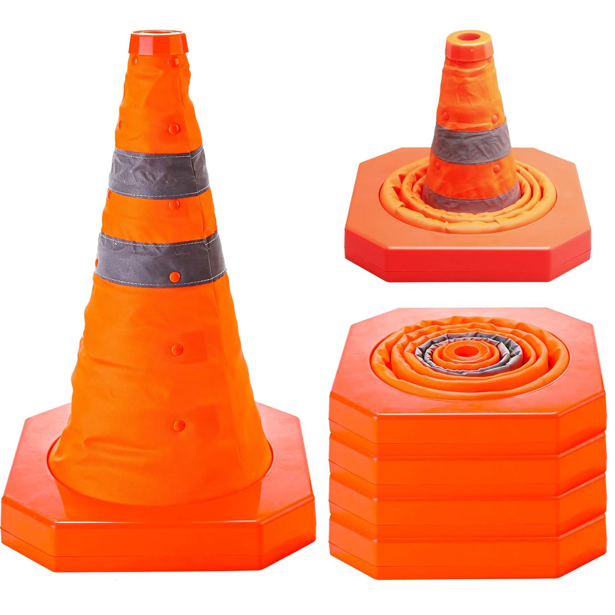 4 Pack Collapsible Traffic Cones W972057