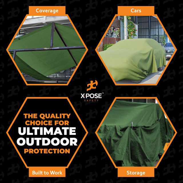 10oz Green Poly Canvas Tarp with Brass Grommets L9345