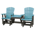 Aruba Blue & Black Double Glider with Center Table C957