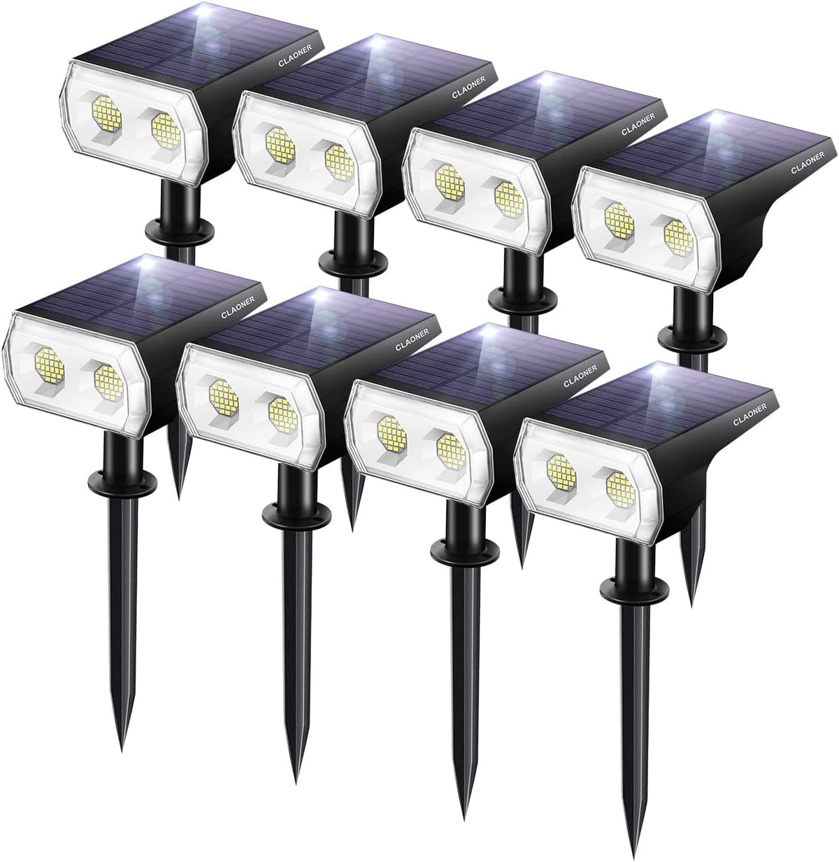4 Pack Cold White Solar Landscape Spotlights C308