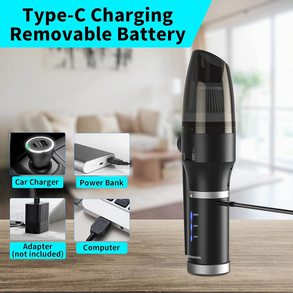 3 in1 Compressed Air Duster & Vacuum, 77000 RPM Cordless, 15000mAh, 2 Speeds, Detachable Battery J194205