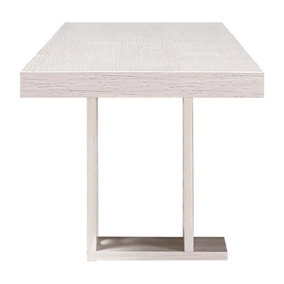 White Oak Wood Floating Bar Table with Wine Rack U10426