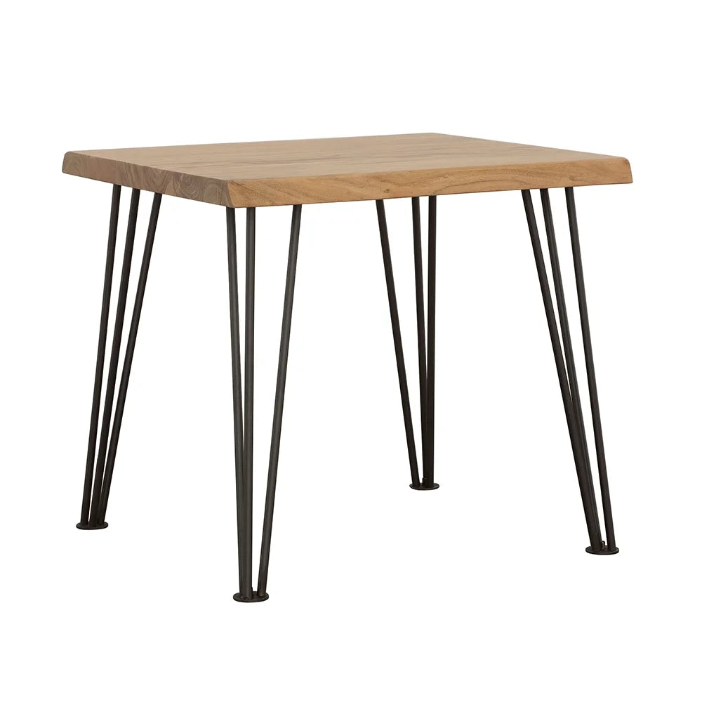 End Table with Hairpin Leg Natural and Matte Black U569530