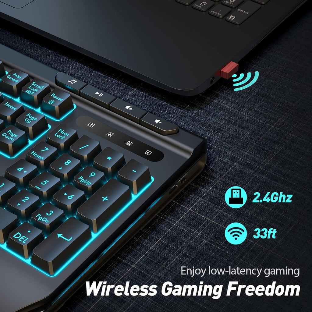 Wireless Gaming Keyboard with Ergonomic Wrist Rest, Pack of 2 N526