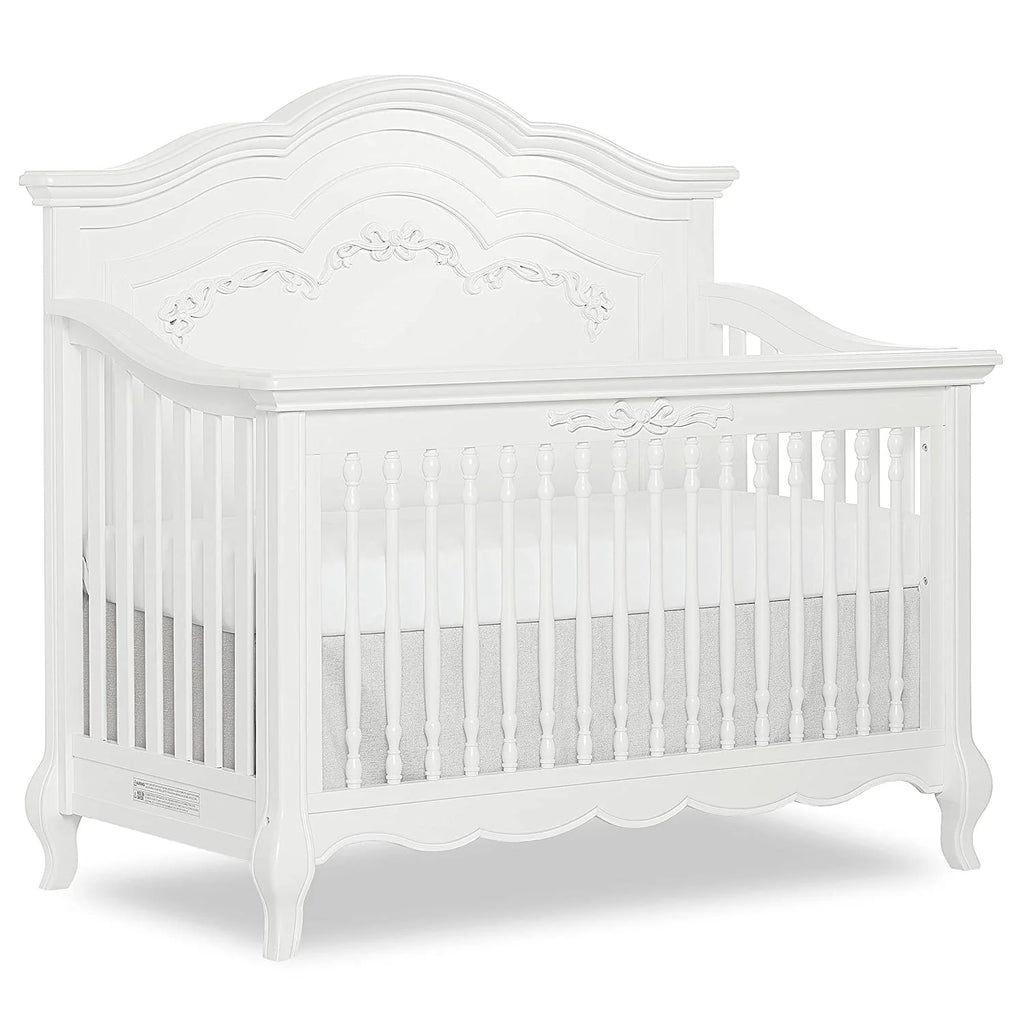 5-in-1 Convertible Crib in Frost, Greenguard Gold Certified, Wooden Baby Crib O129