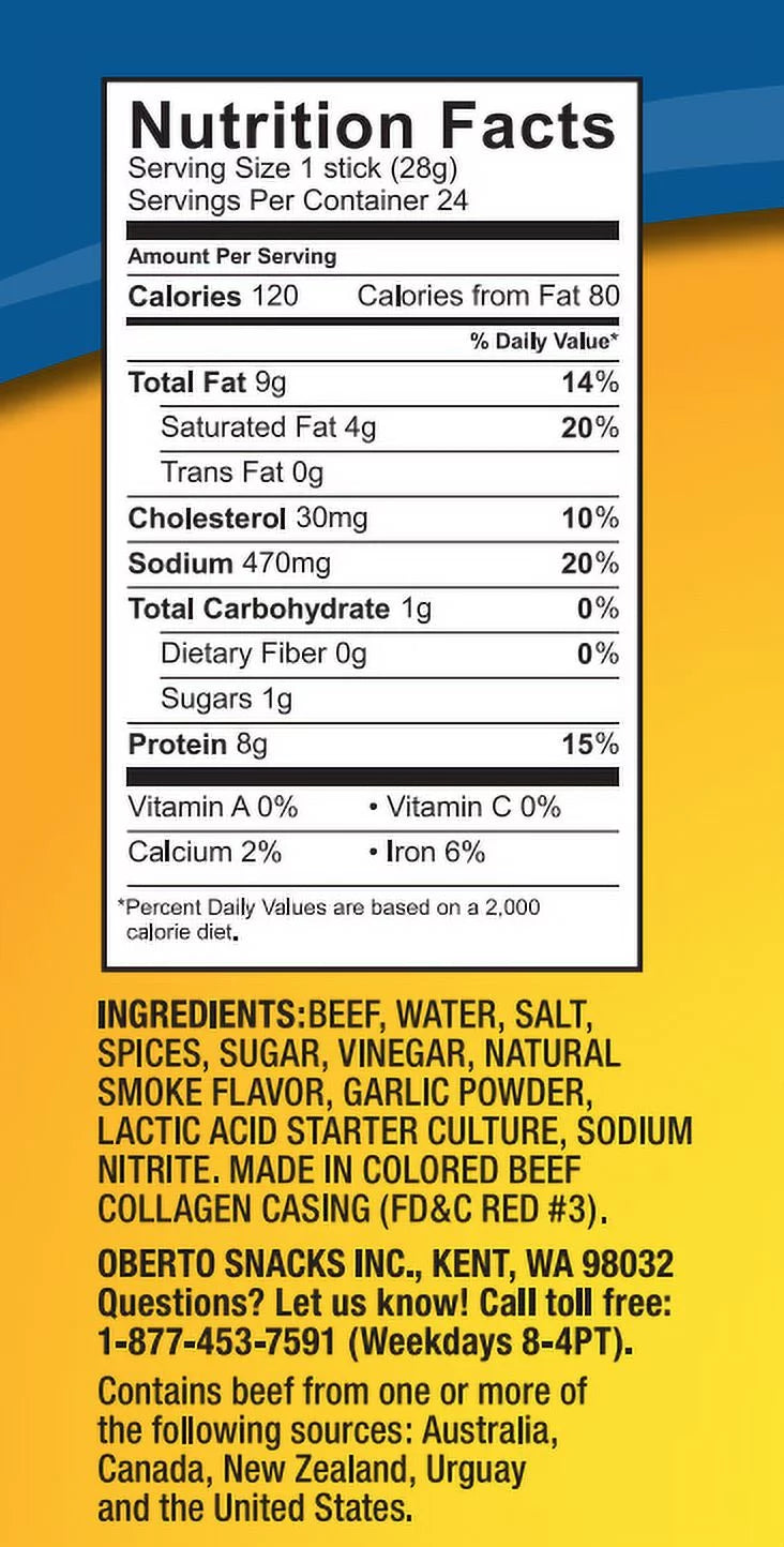 All Beef Pepperoni Jerky Sticks Gluten Free 24-ounces W53969