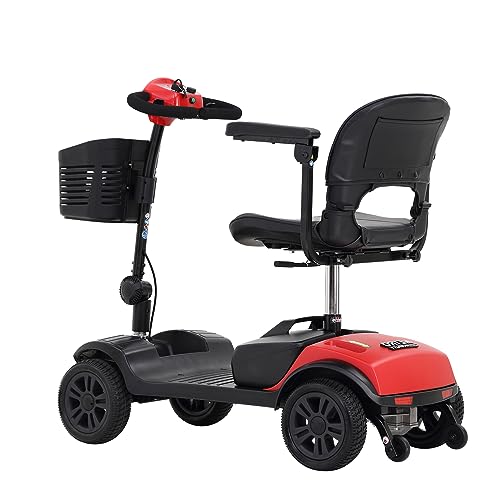 Compact Blue Mobility Scooter with Seat and Basket V27062