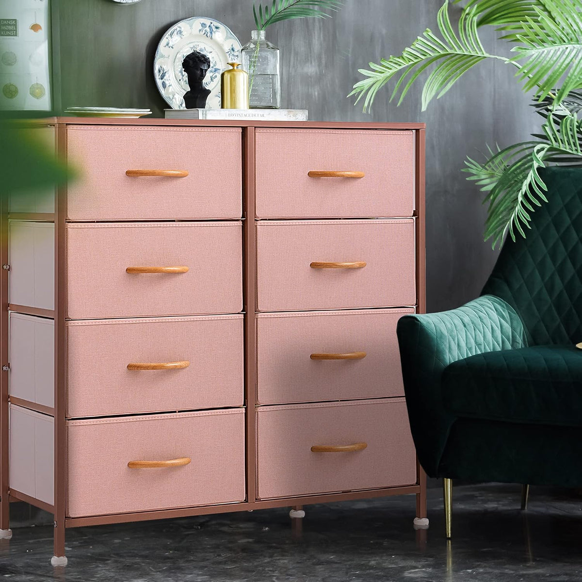 Vertical 5 Fabric Drawer Dresser Storage Tower Q6013