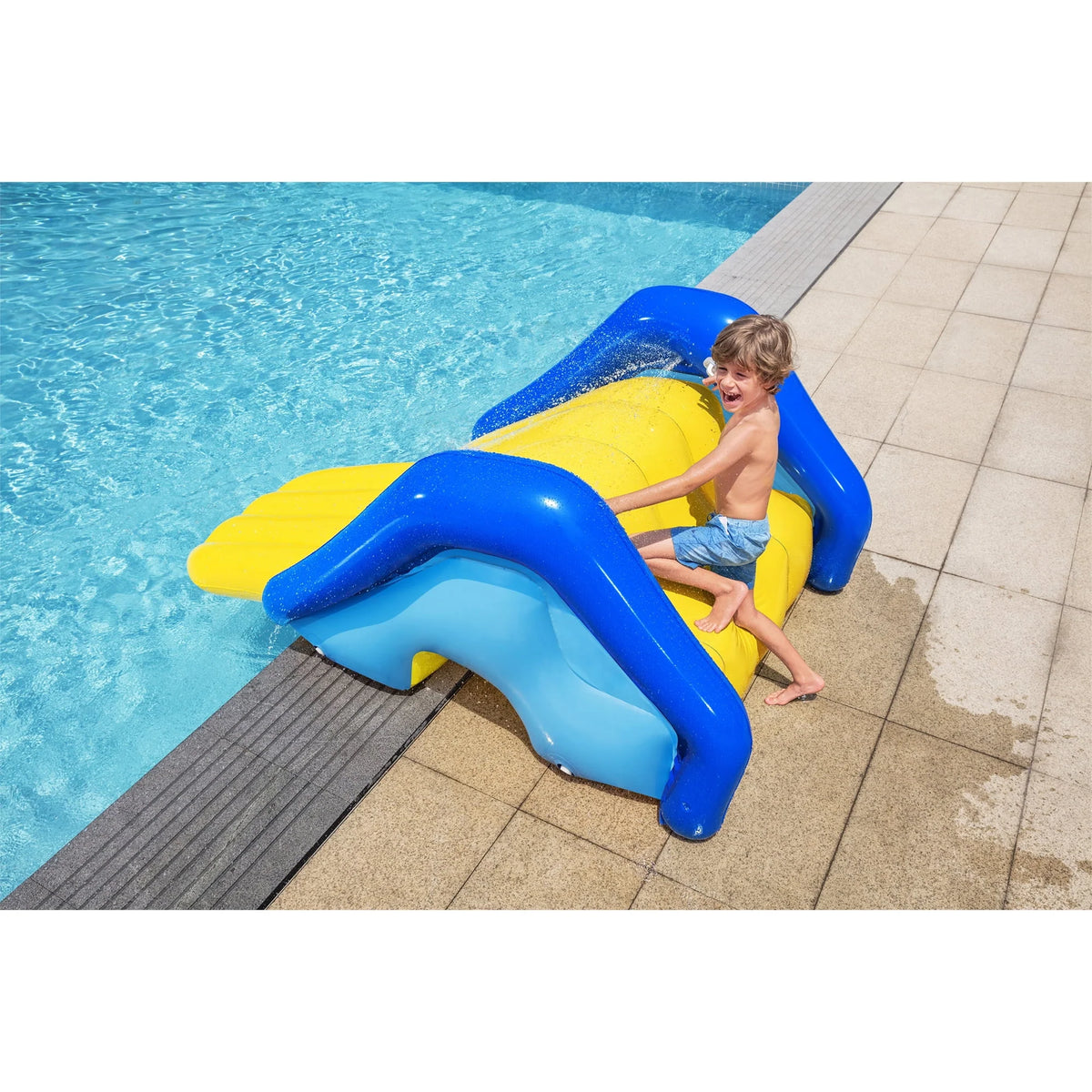 Giant Inflatable Pool Water Slide with Built-In Sprinkler D4985