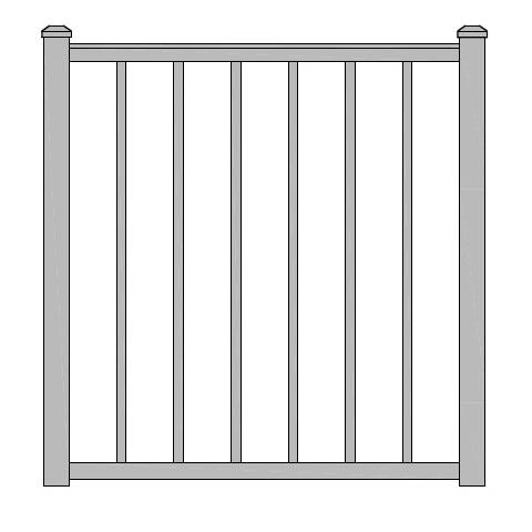 Textured Black Aluminum Rail Kit Stair X6745