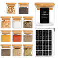 4 oz Set of 12 Glass Spice Jars with Bamboo Lids R161056
