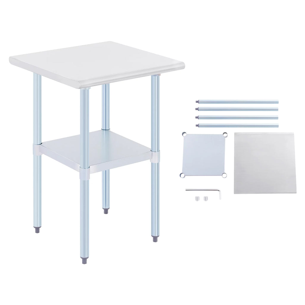 Stainless Steel Prep Table with Adjustable Shelf 24x24 Inch A646