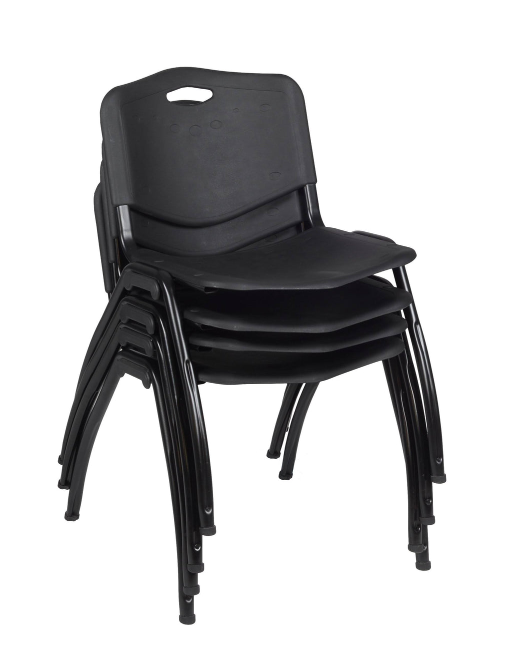 48 in. Round Breakroom Table with 4 Stack Chairs U30346