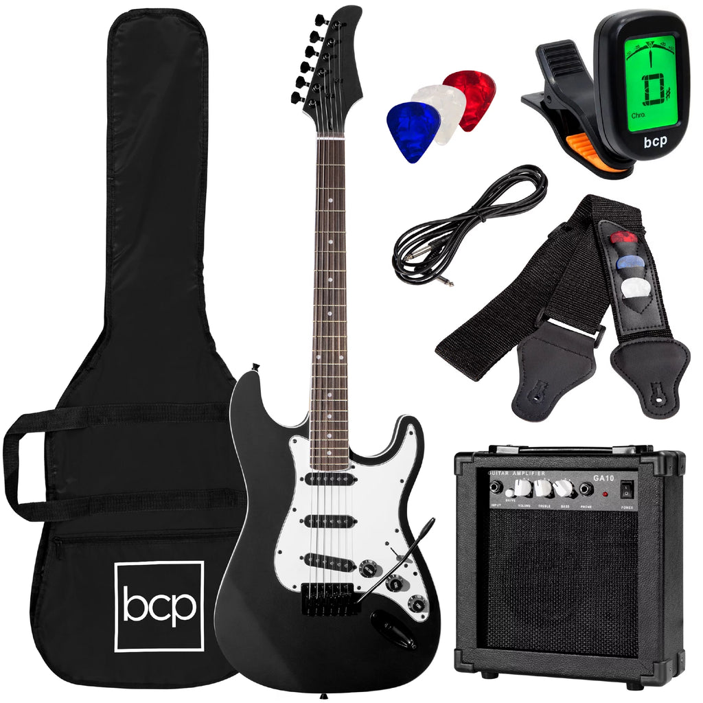 39in Full Size Beginner Electric Guitar Kit with Case O4055