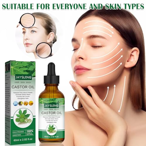 Cold Pressed Pure Castor Oil in Glass Bottle D9273