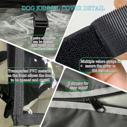600d Heavy Duty Waterproof Black Dog Kennel Cover 4'Dx4'Wx4.5'H E1230