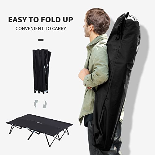 Green 2 Person Folding Camping Cot with Carry Bag V21685