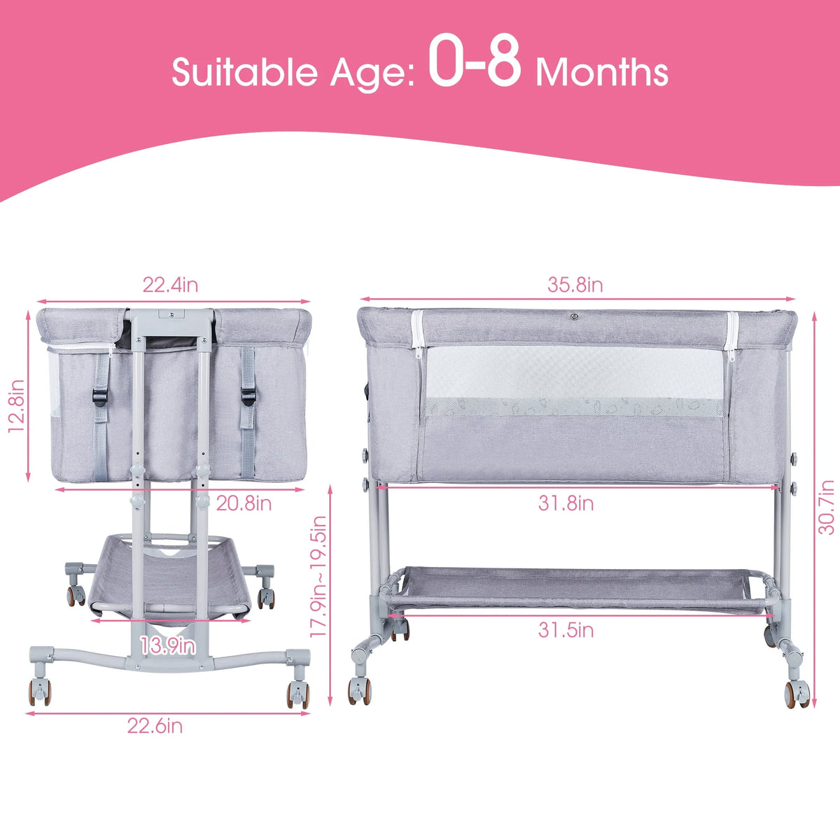 Baby Bassinet Bedside Sleeper W86463