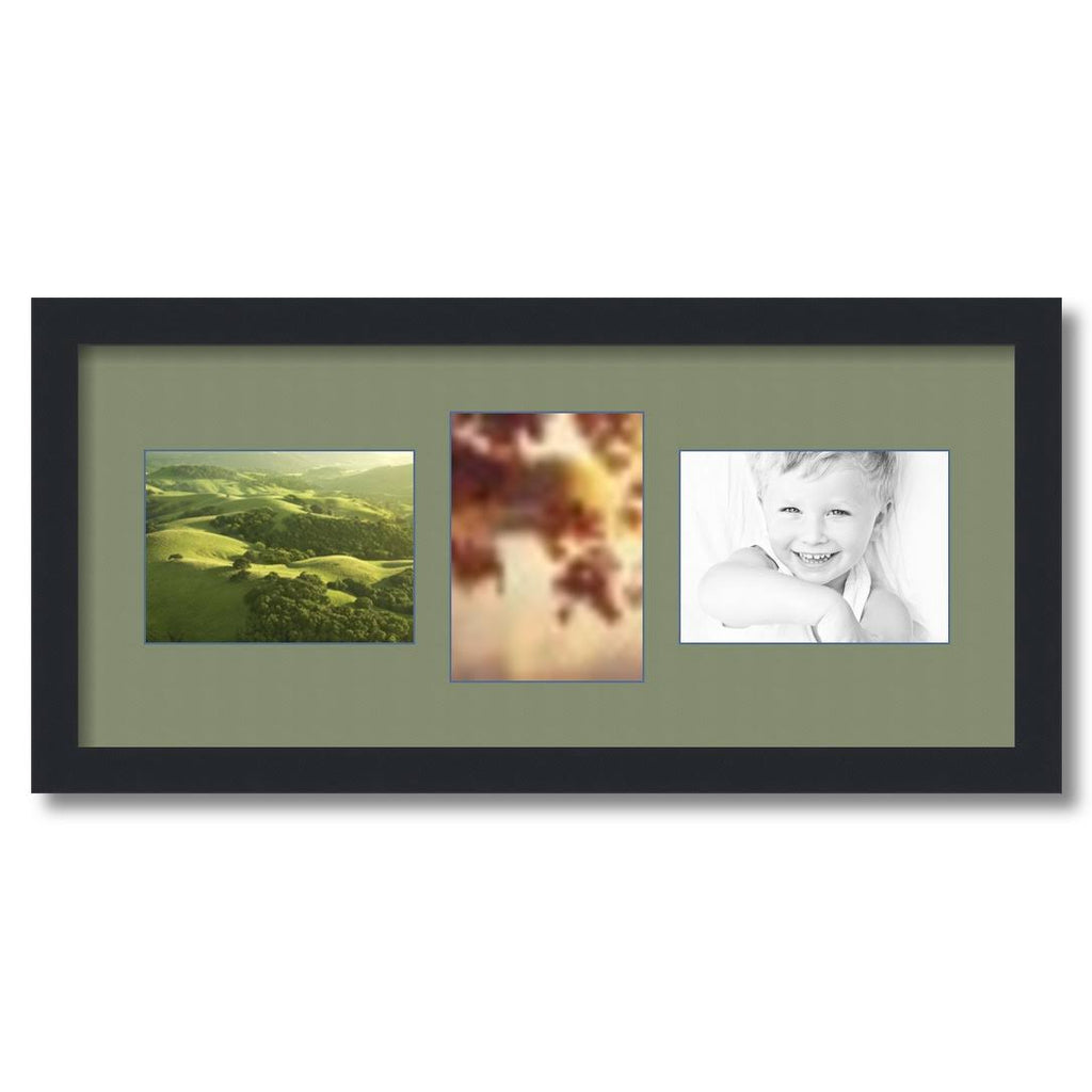 Satin Black Collage Picture Frame with 3 Openings for 5x7 Photos S845224