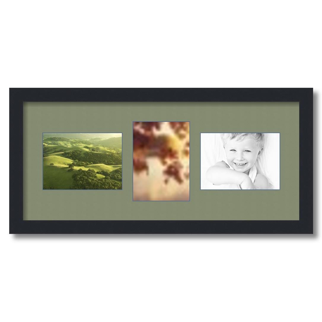 Satin Black Collage Picture Frame with 3 Openings for 5x7 Photos S845224