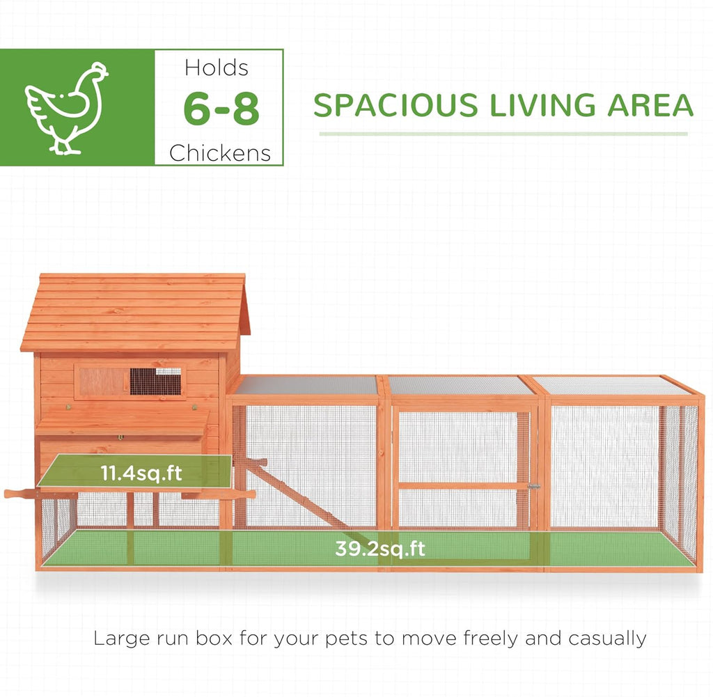 Large Wooden Chicken Coop with Run G93390