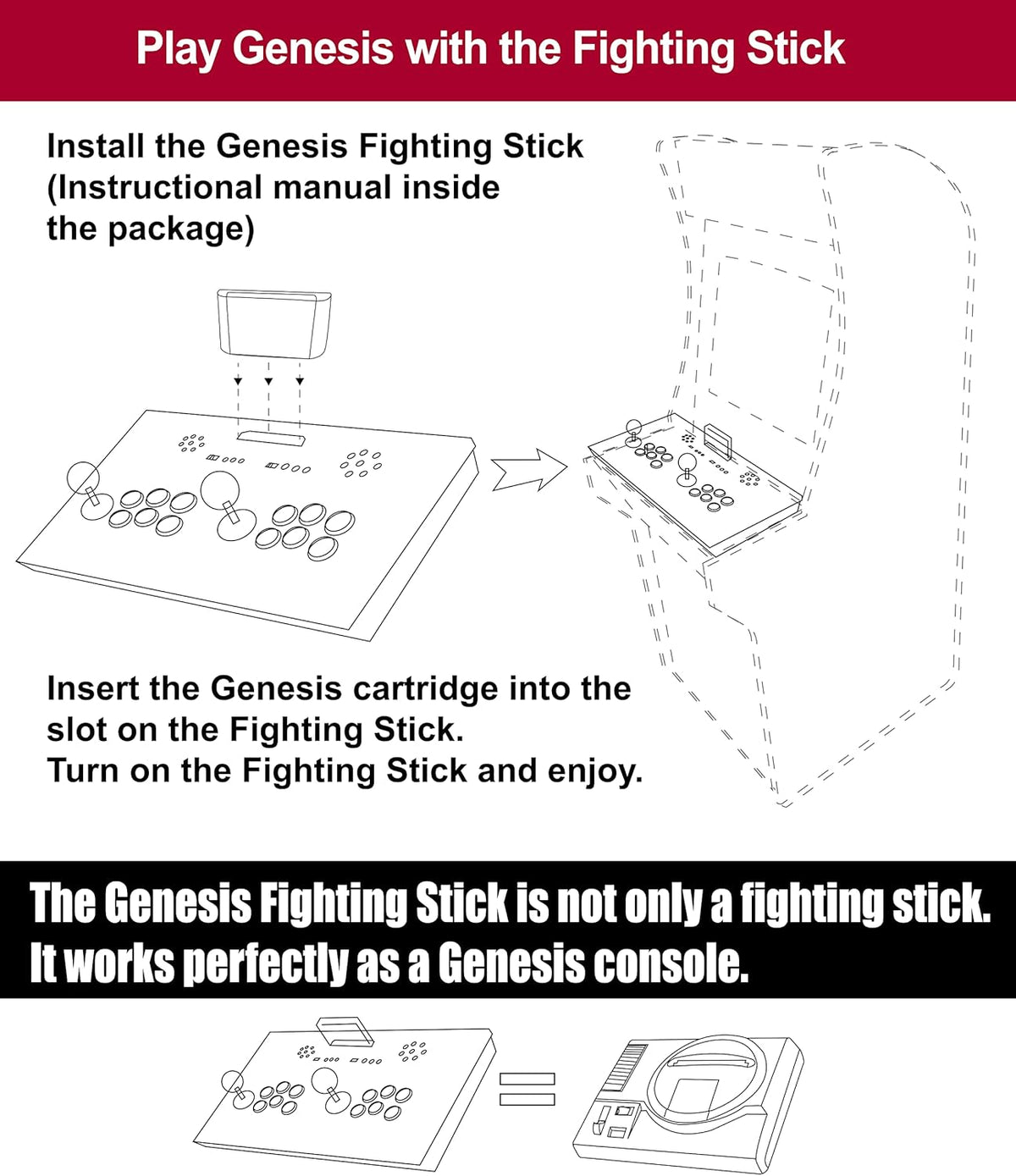 Gaming Fighting Stick for Arcade1Up Cabinet A732