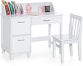 Kids Wooden Desk and Chair Set with Drawer & Storage Cabinets C368517