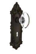 Oval Clear Crystal Glass Door Knob J276