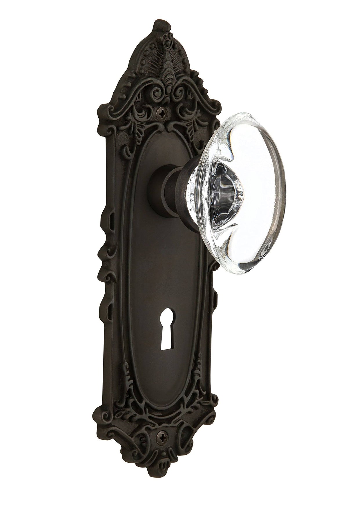 Oval Clear Crystal Glass Door Knob J276