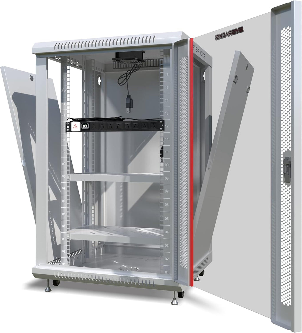 18U Gray Wall Mount Server Rack Cabinet O4939