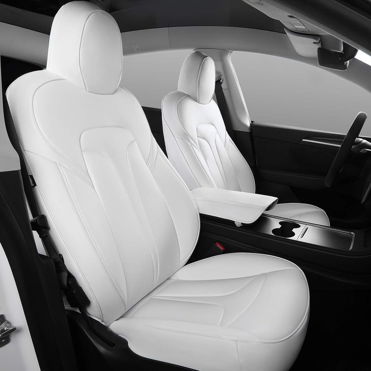 White Nappa Leather Car Seat Covers R265