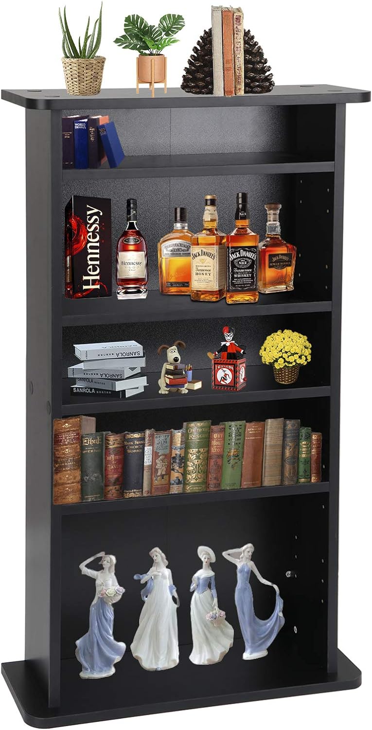 Black 5-Tier Adjustable Media Storage Shelf K306