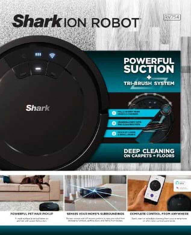 Black Wi-Fi Connected Robot Vacuum Y4953