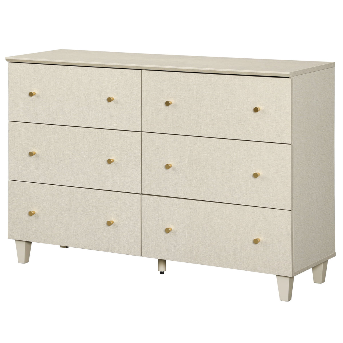 Beige 6 Drawer Wood Dresser K30660