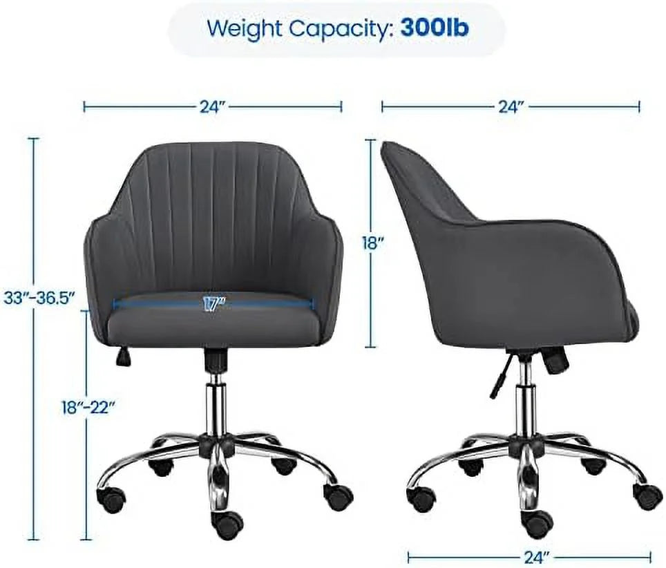 Faux Leather Height Adjustable Swivel Office Chair with Arms J619
